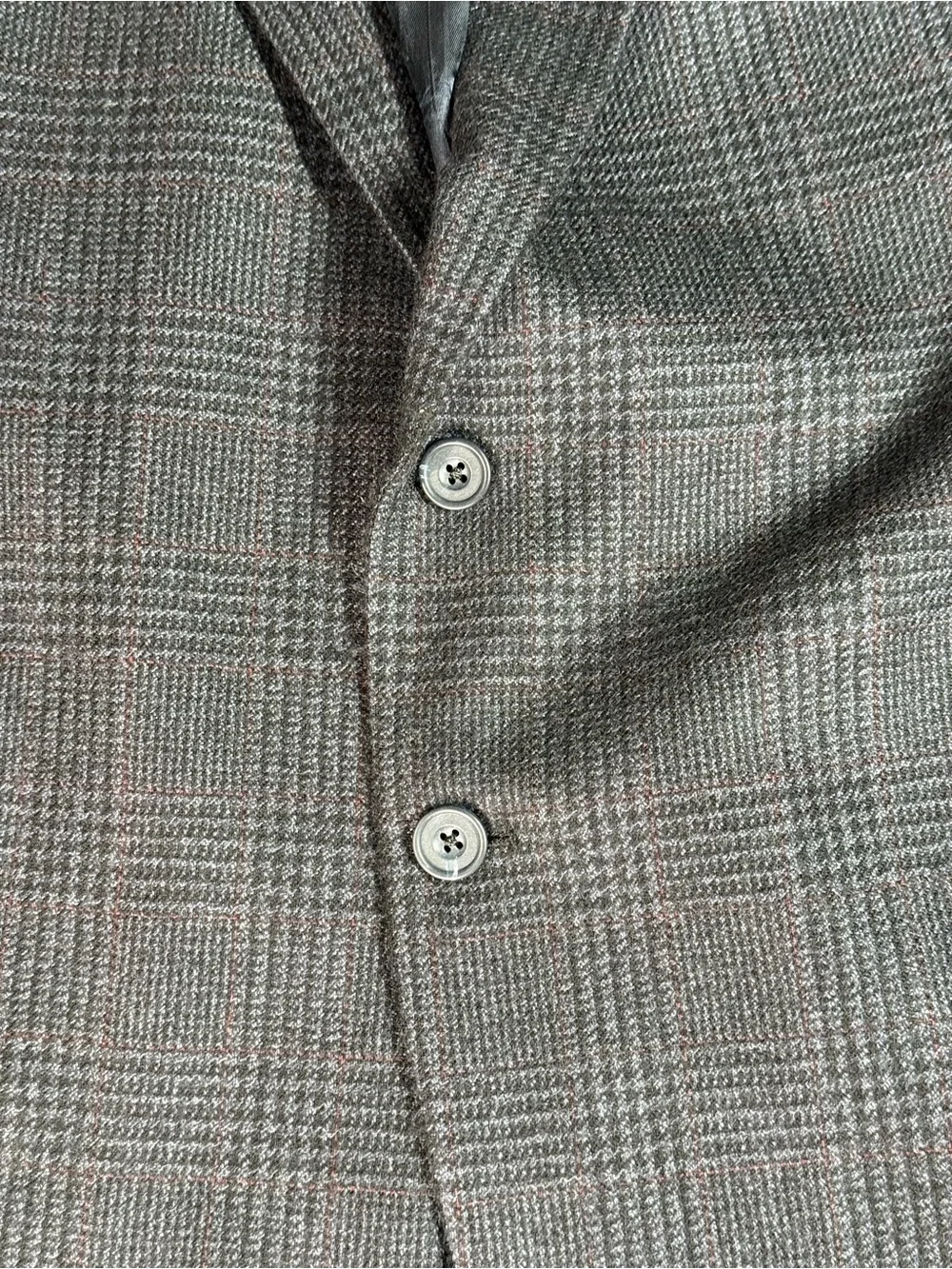 VTG Tom James EC UNITEA Italian Wool Glen Plaid Sport Coat Blazer 46R